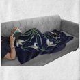 thumbnail image 6 of Flower Soft Flannel Fleece Throw Blanket, Art Nouveau Floral Design on Indigo Background Nature Theme, Cozy Plush for Indoor and Outdoor Use, 60" x 80", Indigo Pale Green, by Ambesonne, 6 of 6