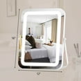 thumbnail image 3 of Gymax 16'' x 12'' 3-Color LED Vanity Mirror 360° Rotation Dimmable Touch Control White, 3 of 9