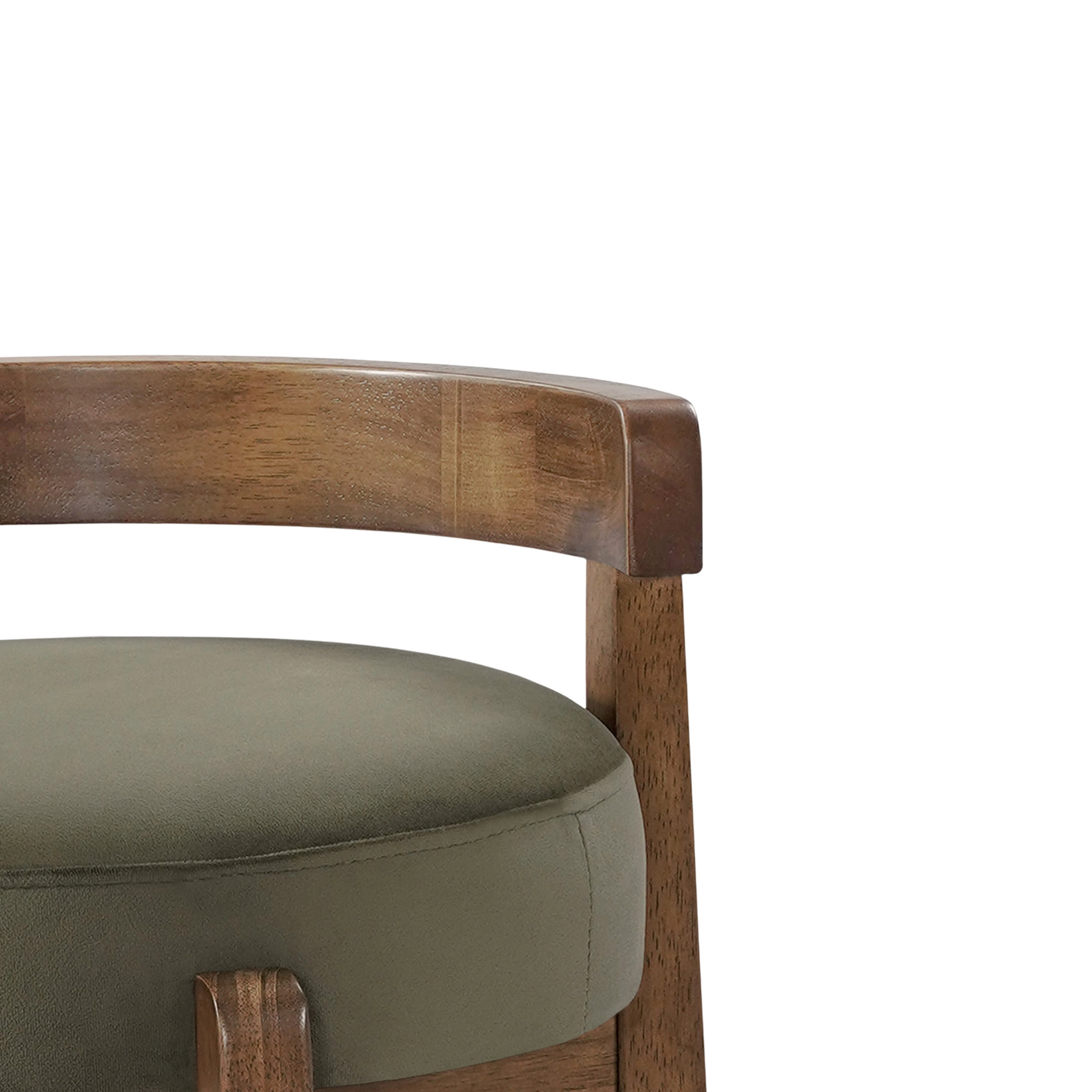Christopher Knight Home Minimalist Wooden Counter Stools with Curved Back, Green Upholstery, Set of 4