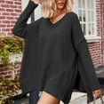 thumbnail image 5 of Off The Shoulder Sweatshirt Short Sleeve Cotton Tops for Women Fashion Casual Long Sleeve V Neck Solid Sweatshirts, 5 of 6