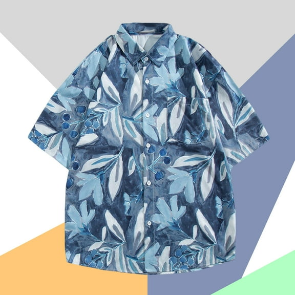 Summer Shirts for Men Plus Size Casual Short Sleeve Printed Tops Hawaii Beach Vacation Summer Party Casual Classic T Shirts M-3XL