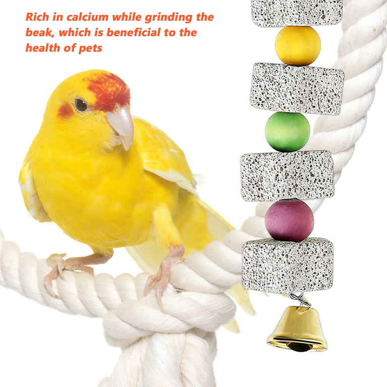4 Pcs Parrot Chewing Toys Bird Beak Grinding Stone Toys with Bells
