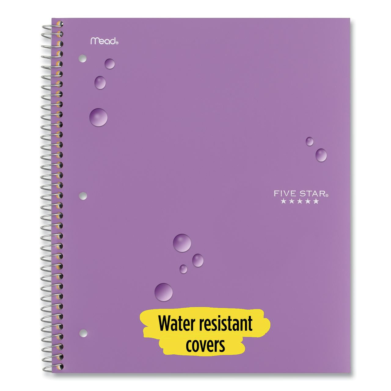 Wirebound Notebook with Two Pockets, 1-Subject, Medium/College Rule, Assorted Cover Color, (100) 11 x 8.5 Sheets, 3/Pack | Bundle of 5 Packs