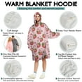 thumbnail image 5 of Wearable Oversized Blanket,Pink Cow Strawberry Hug Pattern Wearable Blanket Hoodie for Adults,Cozy Hooded Blankets with Super Pockets,Super Warm Fuzzy Pullover for Women & Men, 5 of 6
