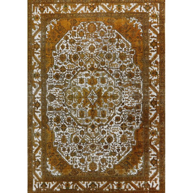 Ahgly Company Machine Washable Indoor Rectangle Industrial Modern Bullet Shell Brown Area Rugs, 2' x 3'