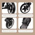 thumbnail image 4 of Carriola Para Bebé Aeiou Swiss Titanium Australia Acolchada Grey Black, 4 of 7