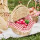 thumbnail image 2 of Cesta de mimbre con tapa, cesta multiusos, cesta tejida de ratán, cesta de almacenamiento, cesta de picnic de mimbre, contenedores de almacenamiento, tapas, 2 of 2