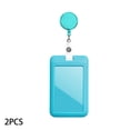 thumbnail image 2 of Linnome Retractable Badge Reel Set of 2 with ID Card Container Plastic Vertical Badge Holder with Clip for Work, 2 of 6