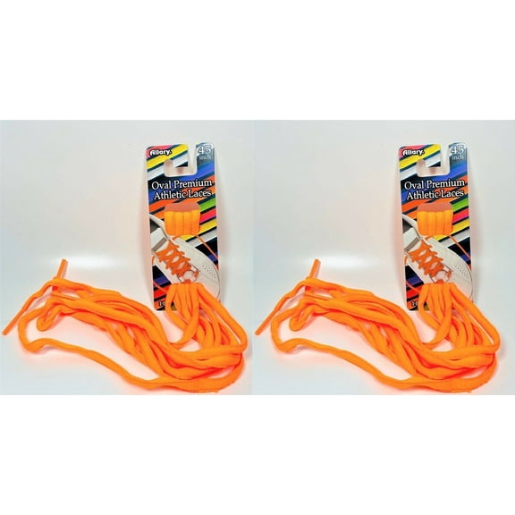LOT OF 2 Allary Oval Premium Athletic Laces, 45 in. (ORANGE)