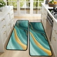 thumbnail image 4 of Kitchen Rugs Sets Of 2,Teal Gold Marble Pattern Anti Fatigue Kitchen Mat Rugs Non Slip Washable,Decorative Kitchen Floor Mats for Kitchen,Sink,Laundry,17"x47"+17"x47", 4 of 5