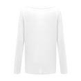 thumbnail image 4 of Women'S Long Sleeve Boat Neck Off Shoulder Blouse Tops White XXXL, 4 of 5