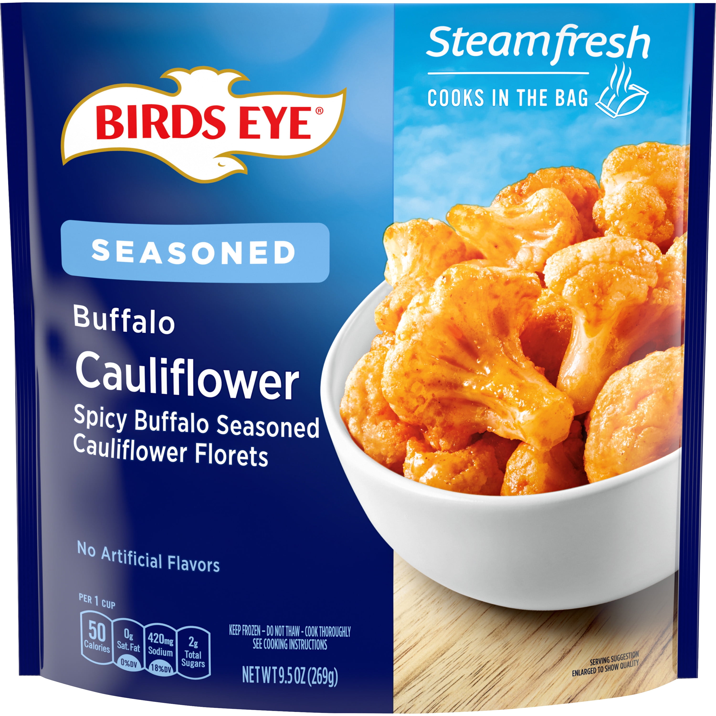 Birds Eye Steamfresh Seasoned Buffalo Cauliflower Frozen Vegetable 19 5 Oz Walmart Com Walmart Com