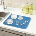 thumbnail image 2 of Dish Drying Mat, Absorbent Microfiber Stone Drying Mat for Kitchen Counter, Sink Mat for Dishes, Utensils, Pots Blue 15.7*11.8 inch, 2 of 6