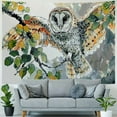 thumbnail image 4 of Shiartex  Tapestry Wall Hanging Flying Forest Birds Painting Owl Animals Wildlife Trees Wild Nature Lake Print Sketch Watercolor Wall Tapesty for Bedroom Home Wall Decor  50x40inch, 4 of 6