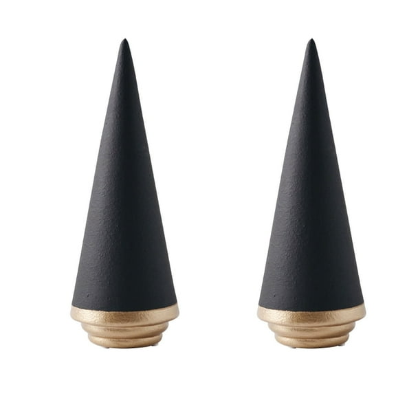 Masteelf 2pcs Ceramic Christmas Tree Statue Adornment Household Tabletop Ornament Artware