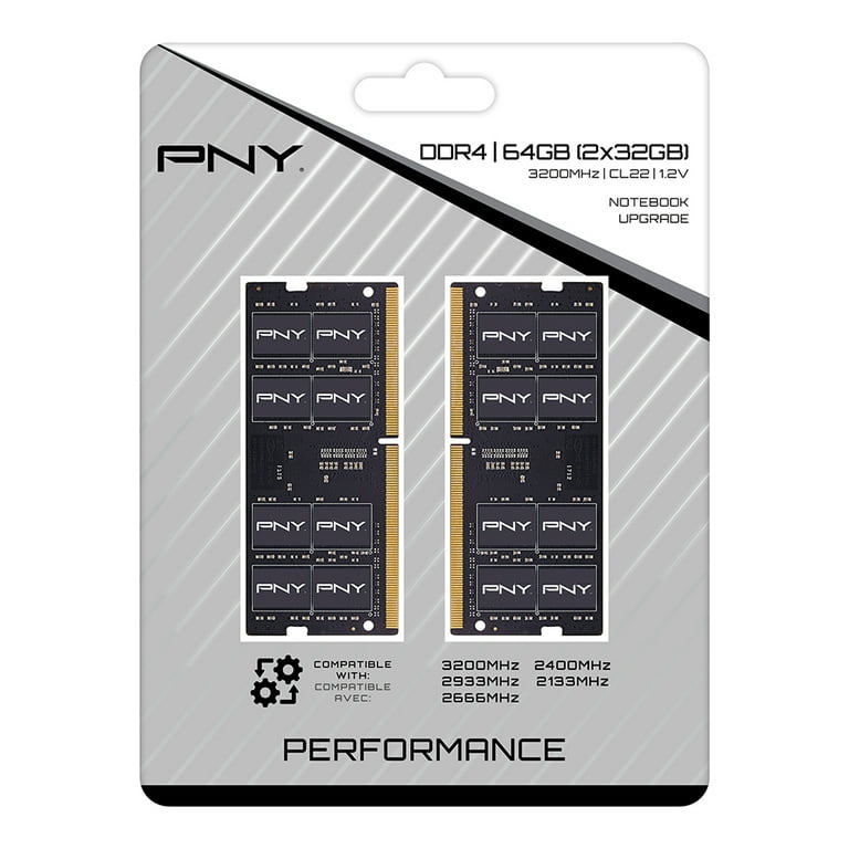 PNY 64GB (2x32GB) Performance DDR4 3200MHz Notebook Memory Kit