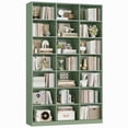 thumbnail image 4 of Hiphuta 21-Cube Bookcase, 86"H Tall Wooden Bookshelves for Bedroom, Living Room and Office, Freestanding Display Shelves Cube Organizer, Green, 4 of 7
