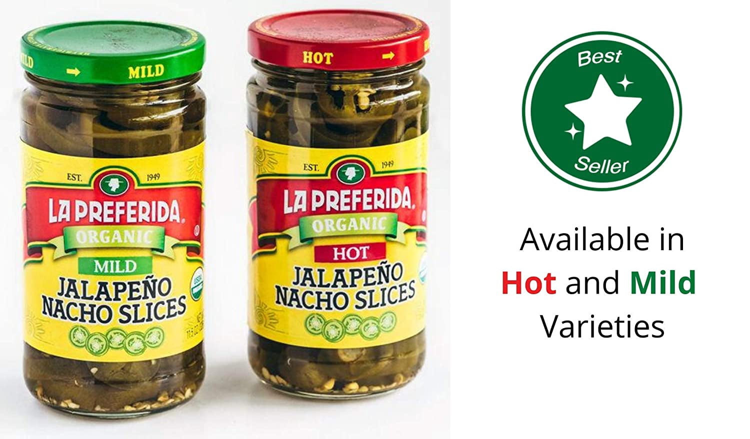 La Preferida Organic Jalapeno Nacho Slices, Hot, 11.5 Ounce (Pack of 12)