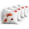 thumbnail image 5 of Ambesonne Watercolor Throw Pillow Cover 4 Pack, Colorful Wildflowers, 20", Scarlet Dark Green, 5 of 7