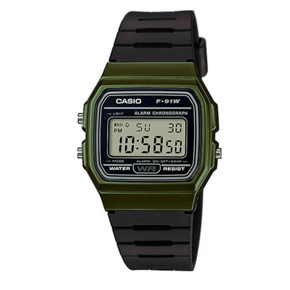 Reloj Casio Correa Clásica de Resina de Cuarzo para Hombre Negra Modelo F-91WM-3ACF