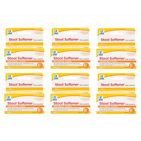 Quality Choice Stool Softener Plus Laxative, 60 Tablets - Pack of 6