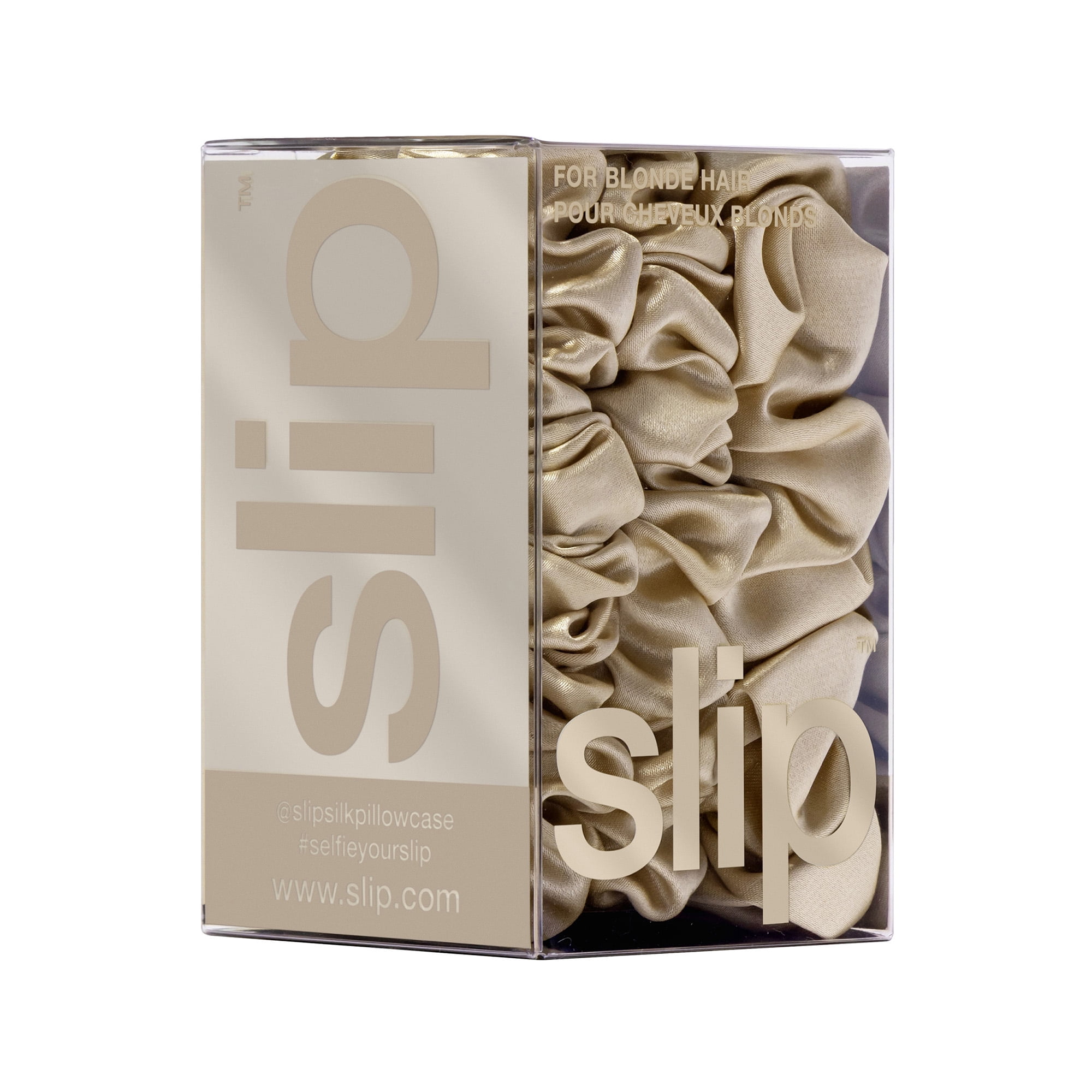 slip pure silk back to basics assorted scrunchies - blonde