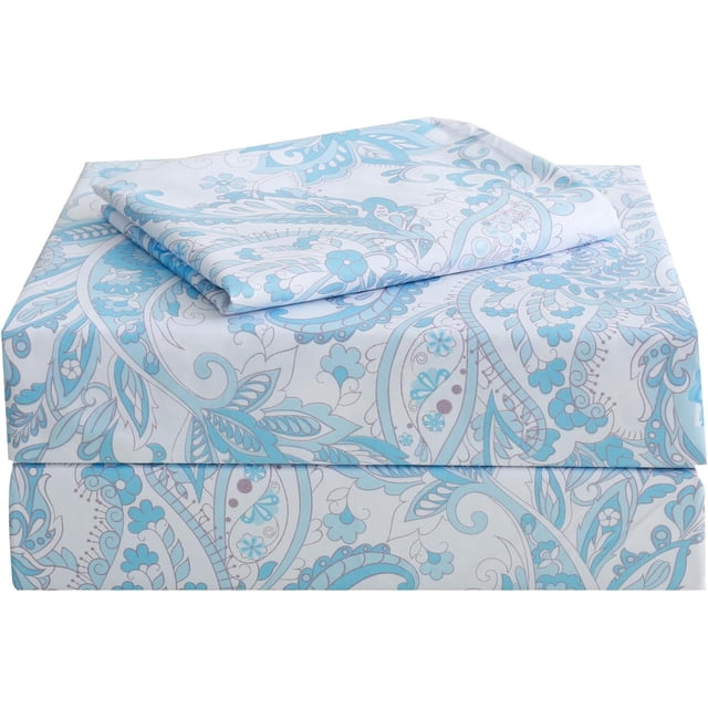 Floral Printed Sheet Set King Soft Microfiber Botanical Bed Sheets Extra Deep Pocket Pieces