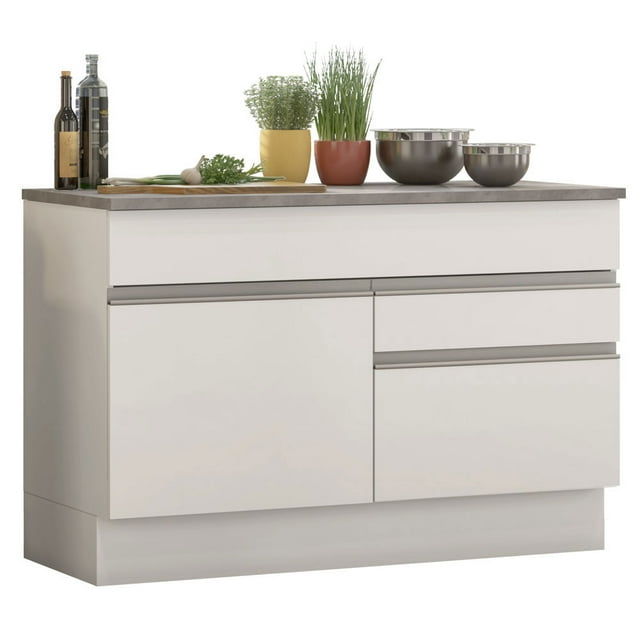 Alacena Madesa Glamy 120 cm 1 Puerta y 2 Cajones Blanco con Encimera