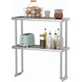 thumbnail image 1 of Stainless Steel Double Overshelf, for Work & Prep Table 12" x 30"/12" x 36"/12" x 48", Commercial 2-Tier Adjustable Shelves, for Kitchen, Restaurant, 1 of 7