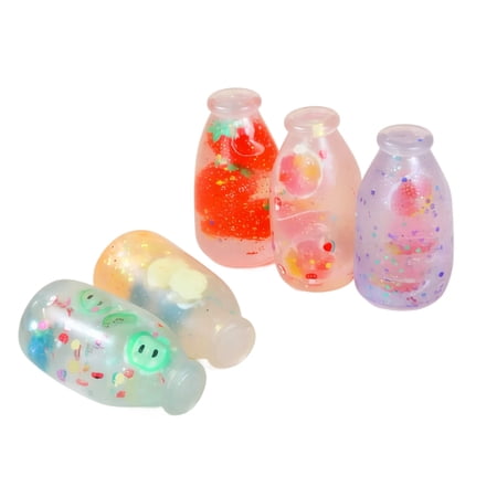Kiddiway Milk Bottle Squishy Stress Ball - Slow Rising Squeeze Toy with Floating Design Sensory Fidget for Anxiety Calming Desk Stress Relief white
