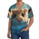 thumbnail image 1 of Fotbe Cute Swimming Guinea Pig Camisa Estampada de Manga Corta para Hombre, Casual de Verano, Estilo Playero, Sin Arrugas-X-Large, 1 of 5
