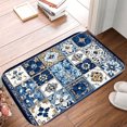 thumbnail image 5 of 1pc Patterned Tile Design Absorbent Non-Slip Bathroom Thickened Flannel Rug Decor,Soft,Quick Drying,Suitable For Indoor/outdoor Use,Bathrooms,Bedrooms,Kitchens,Terrace,Laundry Rooms,16"x24", 5 of 9