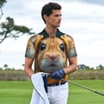 thumbnail image 4 of Cauagu Modern Yellow Sweater Guinea Pig Print Men's Polo Shirts, Short-Sleeve Polo Shirts for Men Performance Golf Shirt Athletic Casual Collared T-Shirt-Small, 4 of 8