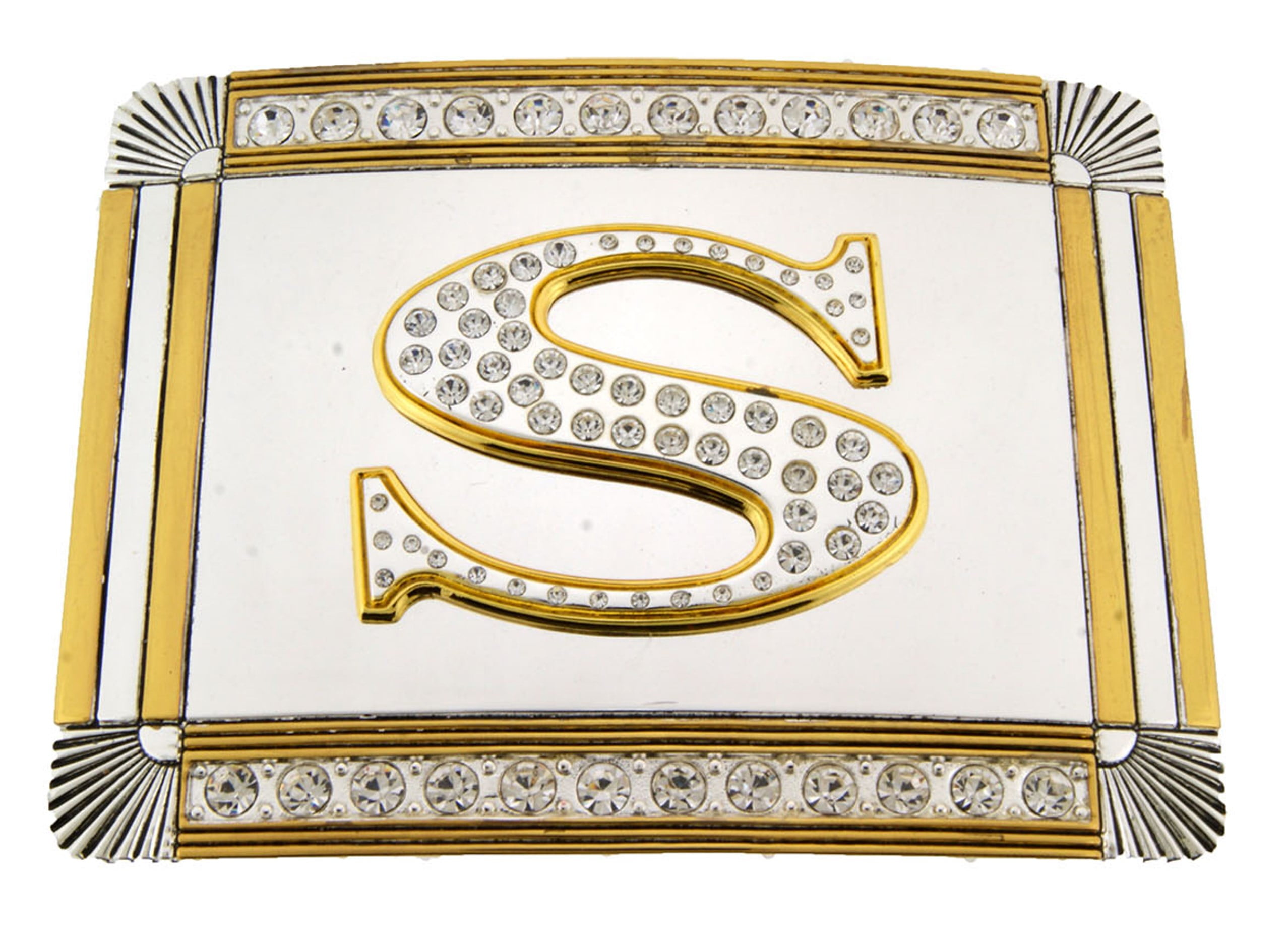 New Initial S Letter Alphabet Belt Buckle Western Cowboy Rodeo Gold