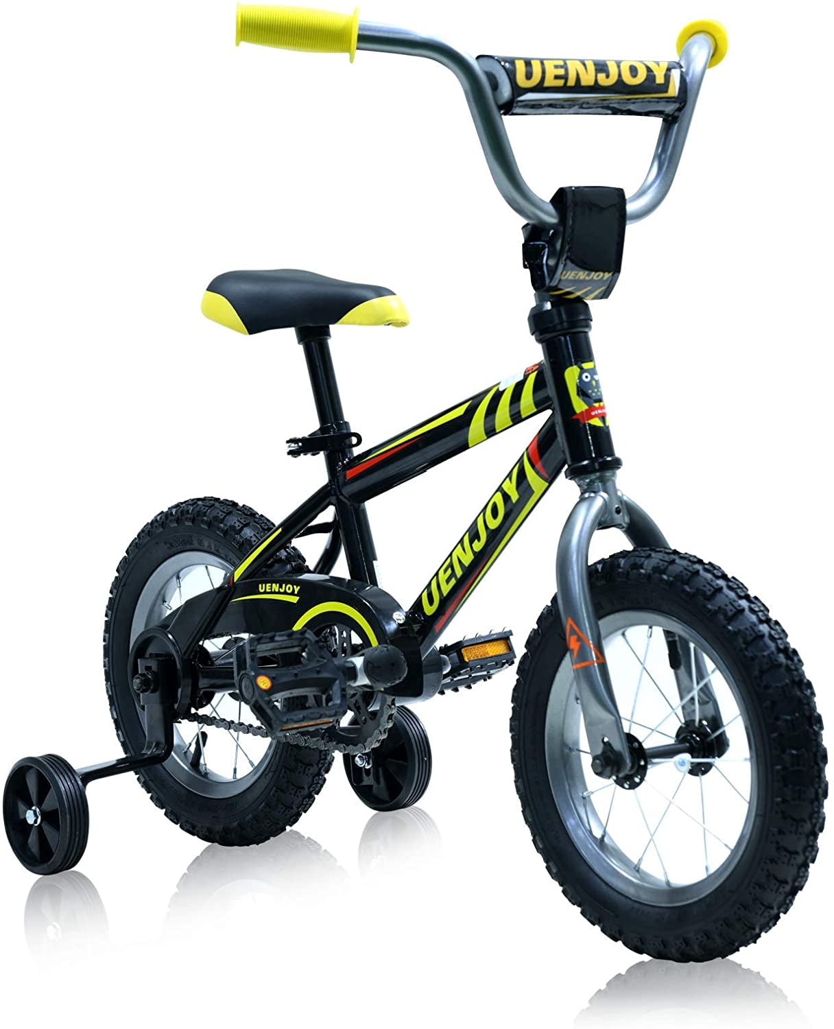 Huffy 12 Rock It Boy Kids Bike, Silver Matte And Lime