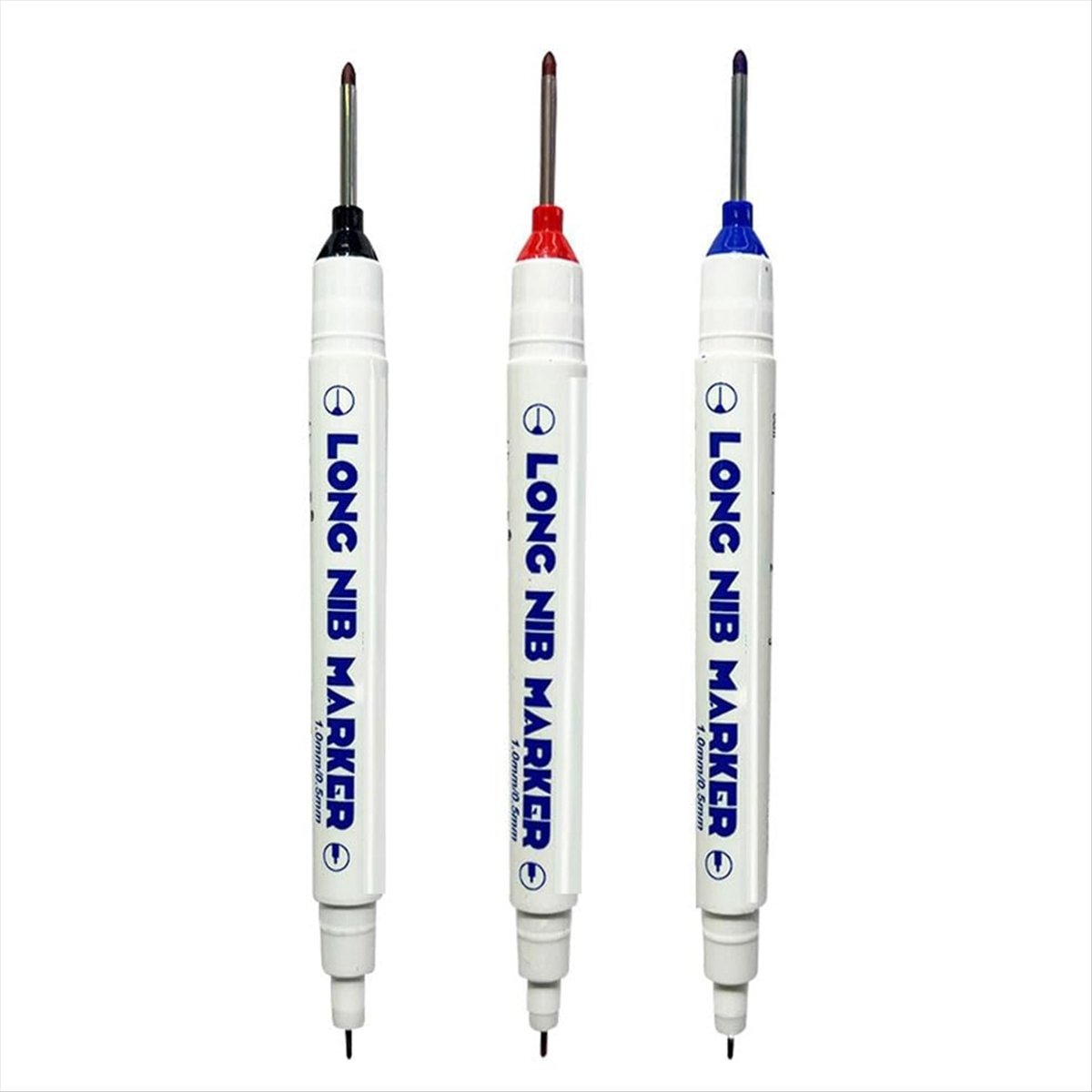 3 PCS Long-Head Deep Hole Marker Pens, Upgrade Long Nib Marker Set, Construction Markers Scriber Marking Tools,3 * Long Head Deep Hole Marker Pens