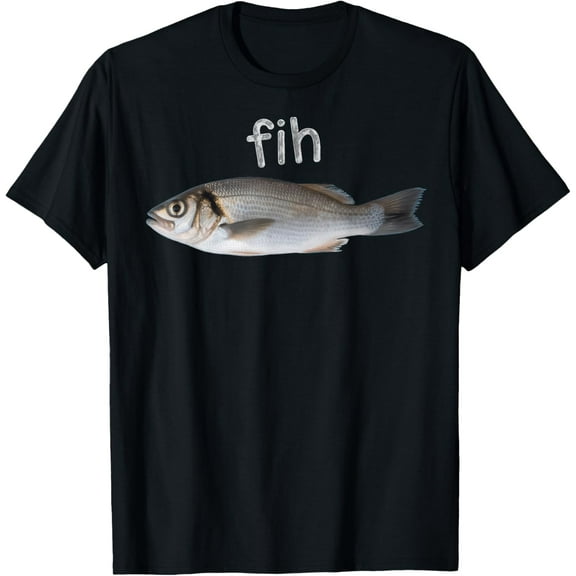 “Fih” Funny Misspelled Fish Meme T-Shirt tee