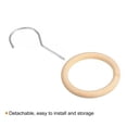 thumbnail image 3 of Unique Bargains 4 Inch Scarf Ring Hanger Wooden Circle Scarf Holder, 10cm Length Hook Silver, 3 of 5