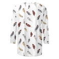 thumbnail image 5 of JTZGDY Western Shirts for Women Plus Size Vintage Ethnic Floral Print Summer 3/4 Lenght Sleeve Crewneck Graphic Tunic Tees Loose Oversized Casual Dressy Blouses White#02 XXXXL, 5 of 6