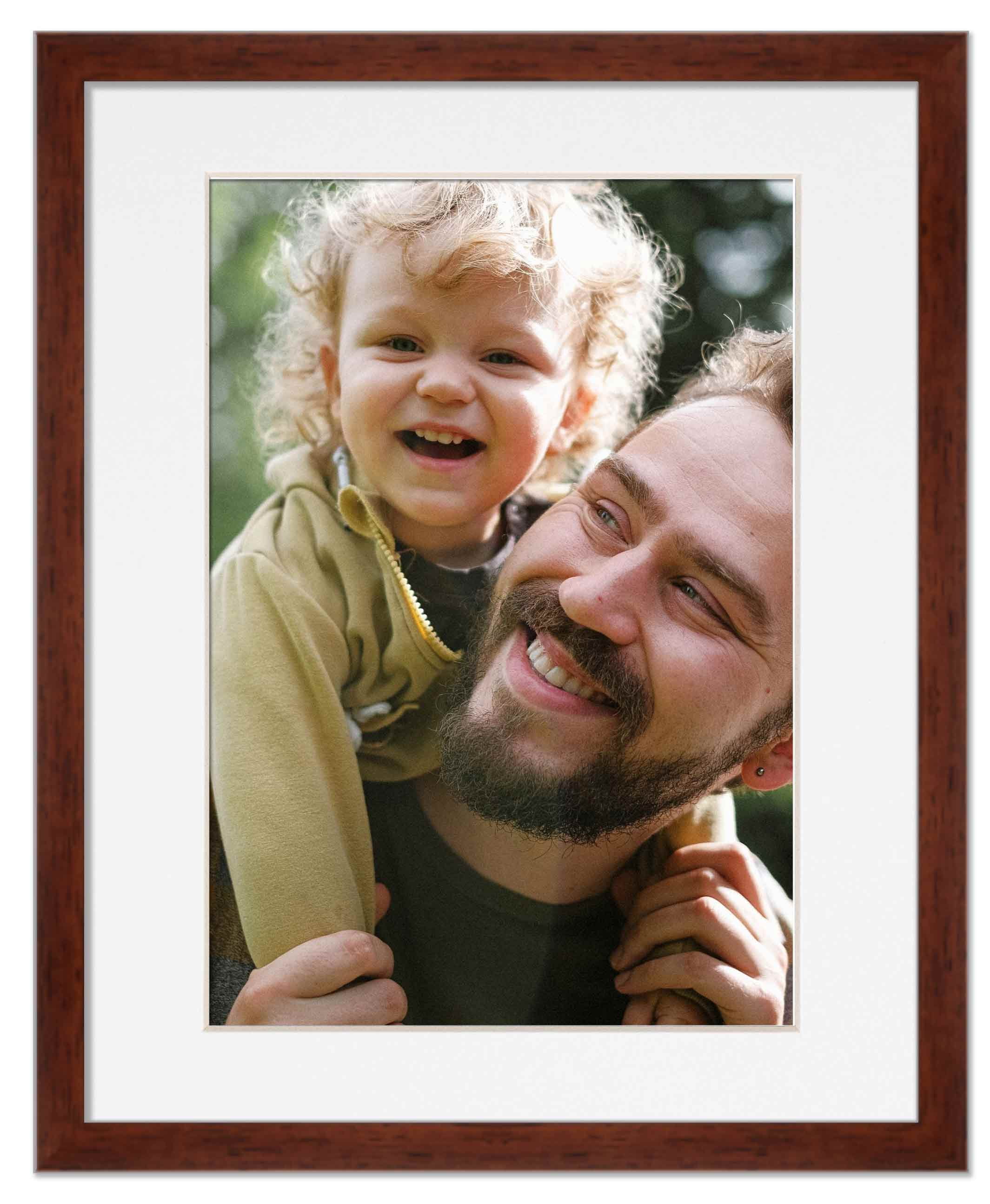 16x20 Frame Walnut With White Picture Mat For 16x20 Photo - Walnut 18x24 Frame To Display Print or