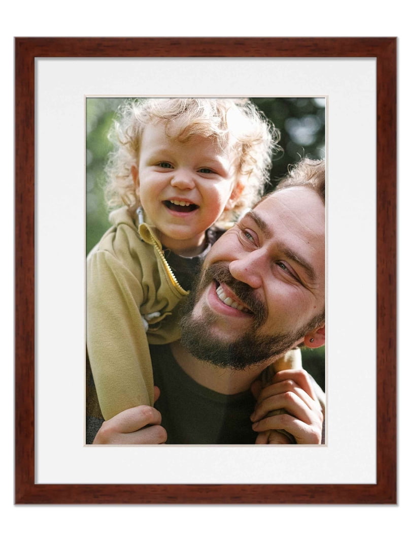 17x21 Frame Walnut With White Picture Mat For 17x21 Photo - Walnut