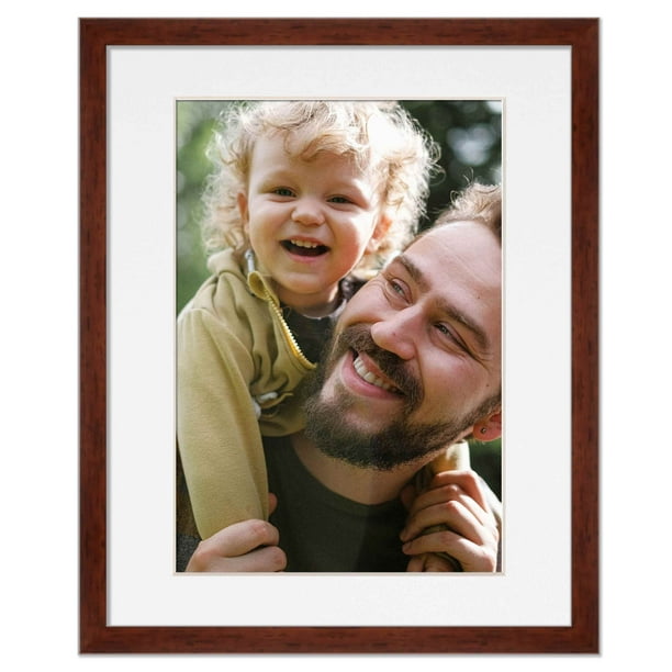 17x21 Frame Walnut With White Picture Mat For 17x21 Photo - Walnut
