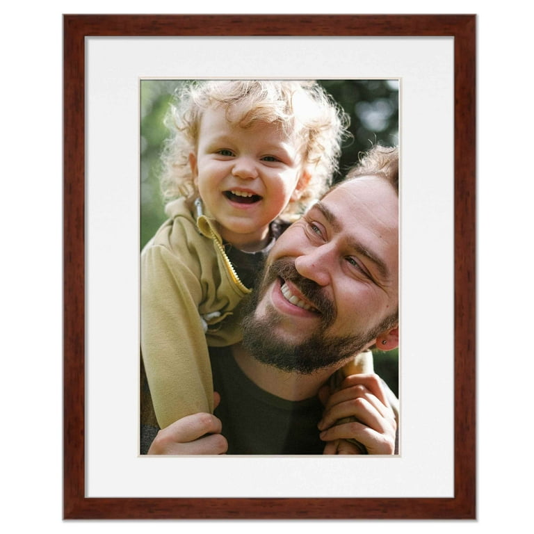 17x21 Frame Walnut With White Picture Mat For 17x21 Photo - Walnut