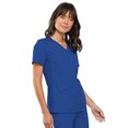 thumbnail image 5 of Cherokee Flexibles Women Medical Scrubs Top V-Neck Knit Panel Plus Size 2968, 3XL, Royal, 5 of 6