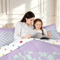thumbnail image 4 of Manfei Contemporary Grid Full Size Comforter Sets,Checkered Art Bedding Comforter Set,Purple,Polkadot Reversible,3pcs,1 Comforter and 2 Pillowcases,3pcs,1 Comforter and 2 Pillowcases, 4 of 7