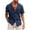Navy, variant on XMMSWDLA Men's Short Sleeve Shirt Casual Button Down Cotton Linen Loose Beach Wedding Shirt Sky Blue Western Shirts for Men