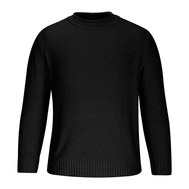 Grrvtrz Chandails pour Hommes Col Rond Chandail Décontracté Manches Longues Tissage Épais Chandail Texturé Mode Automne 2025