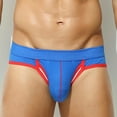 thumbnail image 2 of Afuyipoi Men Comforts Brief,Mesh Hollowed Breathable Color Block Soft Underpant Sky Blue S, 2 of 5