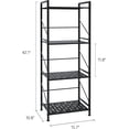 thumbnail image 3 of 4 Tier Metal Shelving Unit, Kitchen Storage Shelf Rack,Free Standing Shelving Unit Heavy Duty Shelves Rack Bathroom Shelf Plant Standfor Pantry Closet Kitchen Laundry,Black Simulated marble texture, 3 of 6