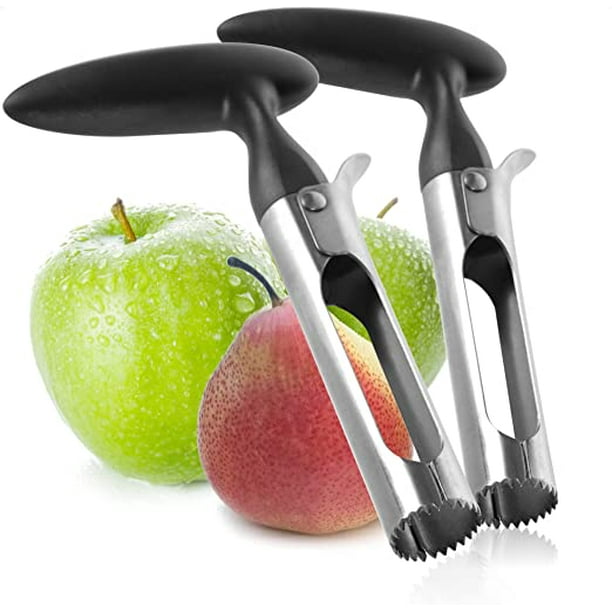 SHAR (2 pièces - vide pomme - noir)vide-pomme en acier inoxydable 430 avec  manche en plastique - vide-pomme pratique - évidement des pommes